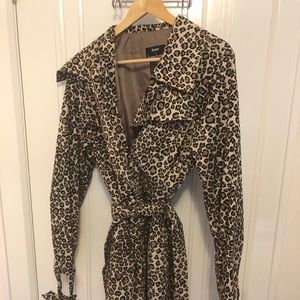 Leopard trench coat